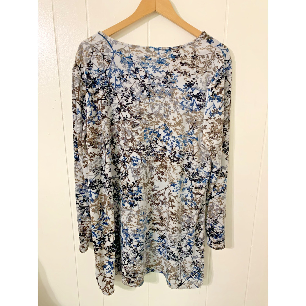 Pure Jill Velvet Velour Pullover Tunic Top XL Long Sleeve Floral COMFY - Picture 2 of 9